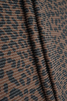 KNT4463-S304102 BROWN ACTIVEWEAR ANIMAL BODYSUIT DOUBLE KNIT DRESS JACQUARD PANTS POLYESTER RAYON RIB SKIRTS SOLID SPANDEX STRETCH URBAN