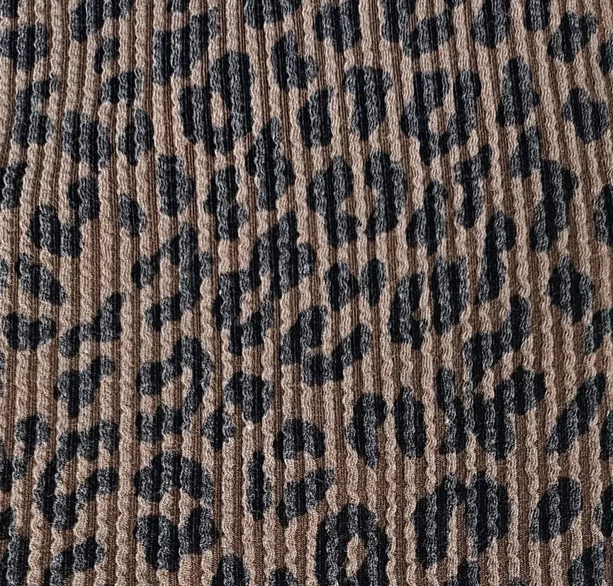 KNT4463-S304102 BROWN ACTIVEWEAR ANIMAL BODYSUIT DOUBLE KNIT DRESS JACQUARD PANTS POLYESTER RAYON RIB SKIRTS SOLID SPANDEX STRETCH URBAN