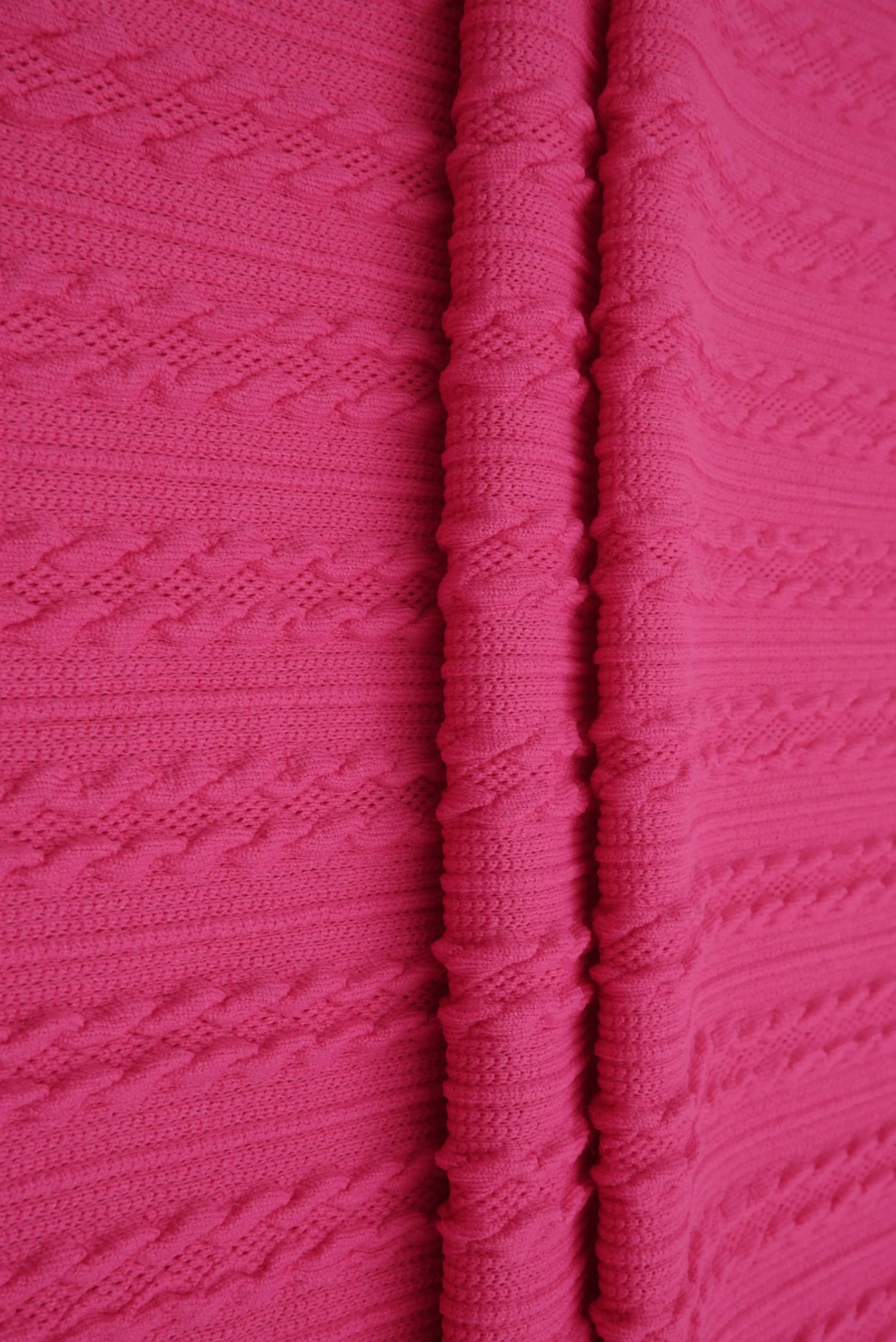 JACQ-4476 FUCHSIA BOTTOMS DRESS GEOMETRIC JACQUARD KNIT LIVERPOOL MAGENTA OUTERWEAR PANTS POLYESTER SKIRTS SOLID SPANDEX STRETCH SWEATER TOPS