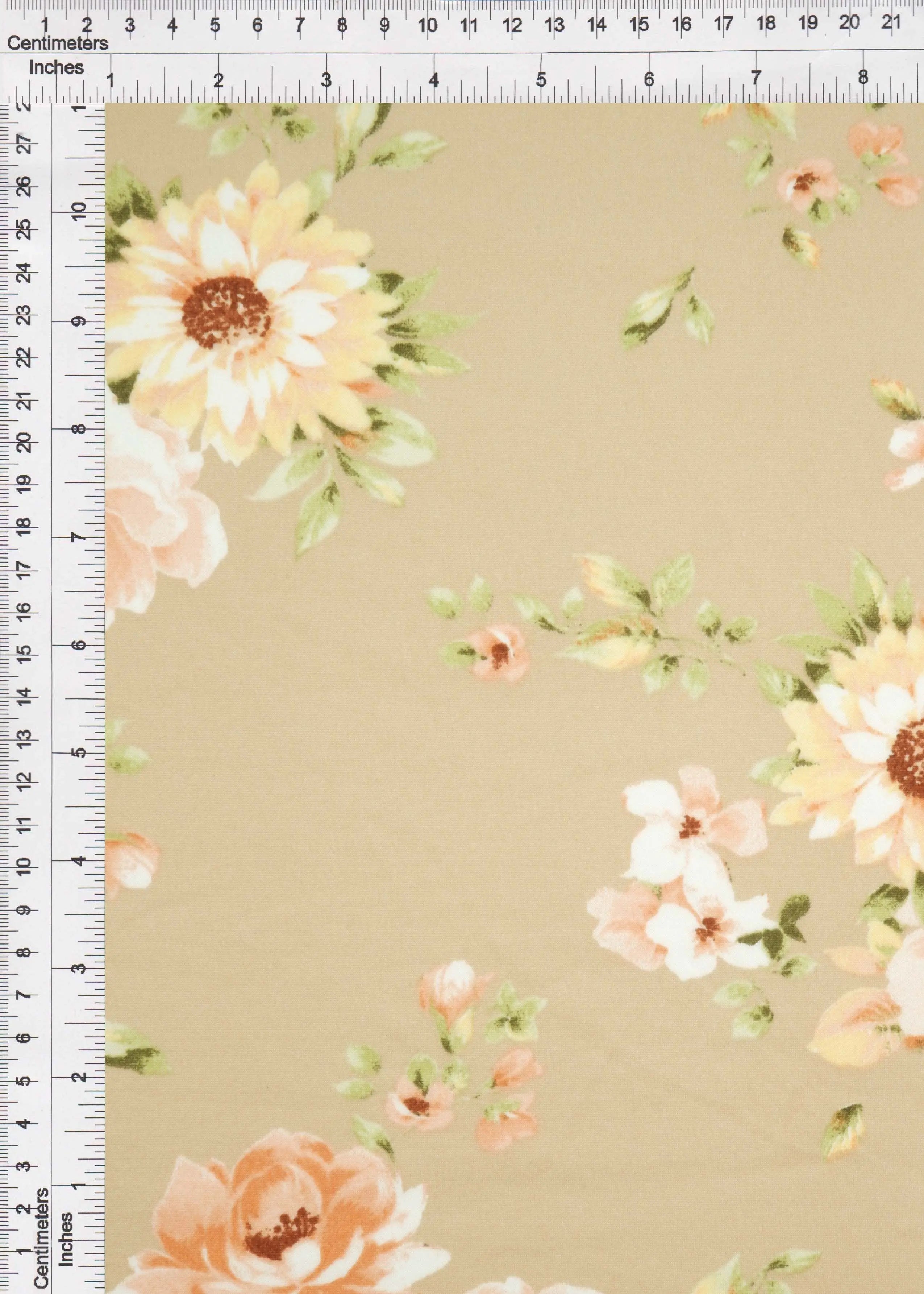 KNT2100-MS11087 SAND FLOWER BIKER SHORTS BLOUSE BODYSUIT BOTTOMS CAMI DRESS DTY BRUSHED FLORAL KNIT LOUNGEWEAR PANTS POLYESTER PRINT SKIRTS SPANDEX STRETCH T-SHIRT TOPS TUNICS