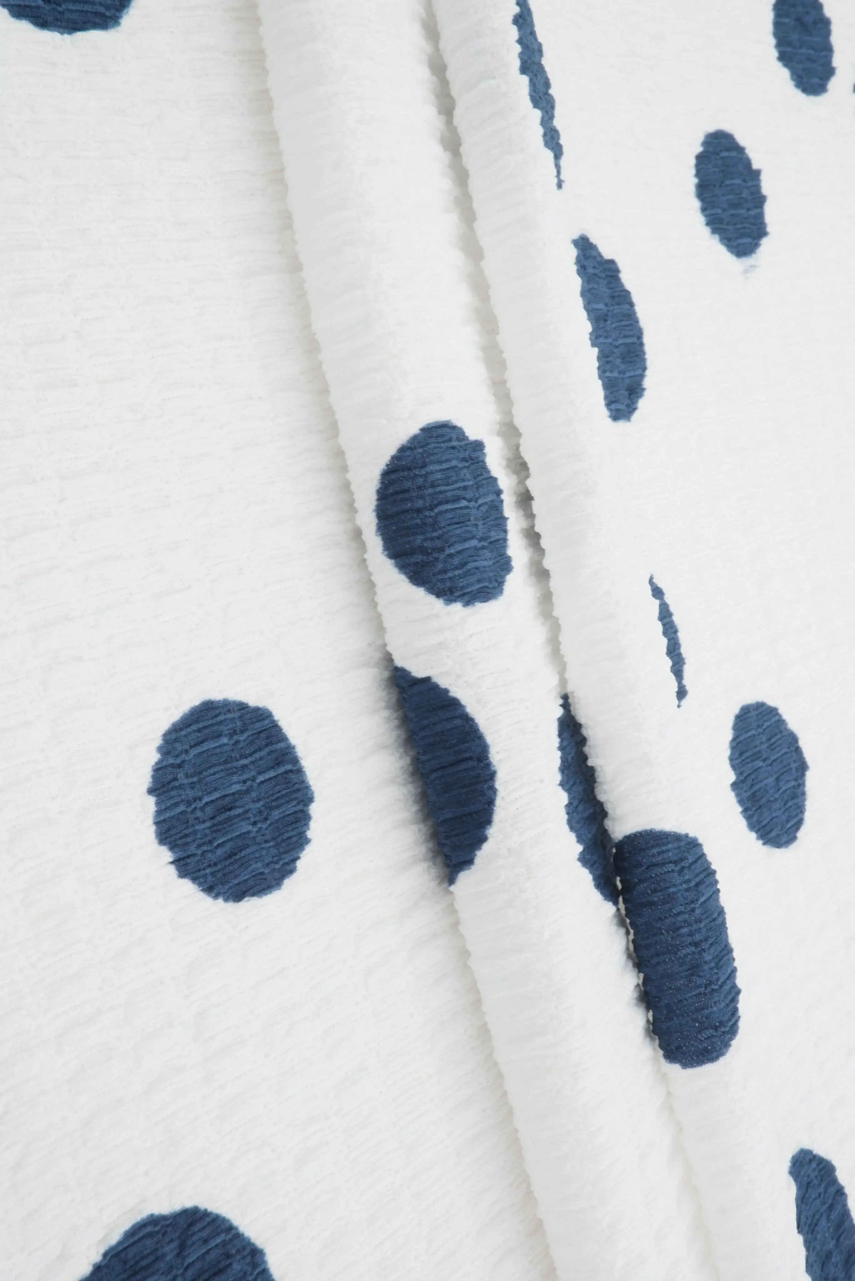 CRP4628-MS11094 IVORY/NAVY BOTTOMS CAMI CRINKLE DOT DRESS PANTS POLYESTER PRINT SKIRTS SPANDEX TOPS TUNICS WOVEN