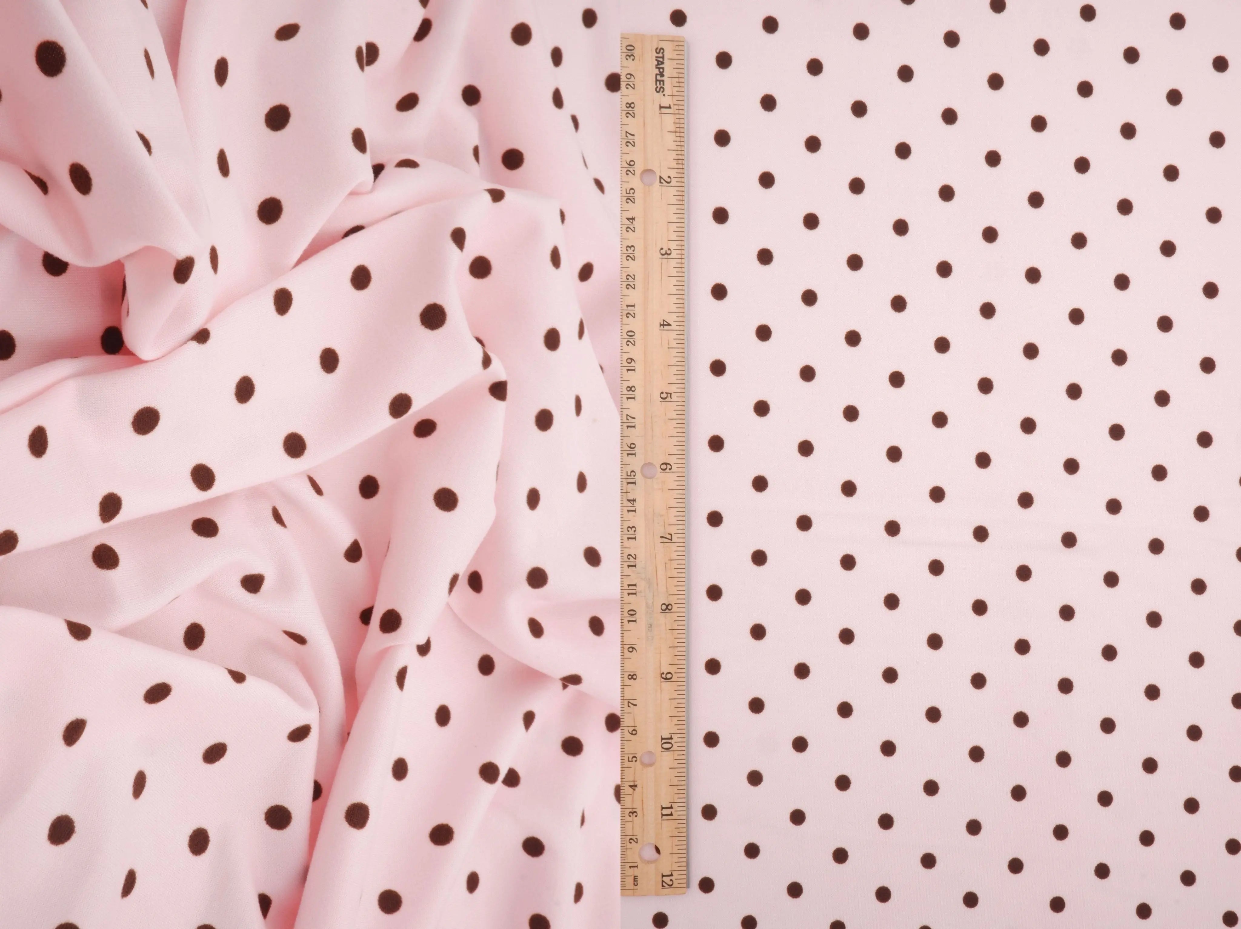 KNT4520-MS11654 PINK/DK.BROWN BOTTOMS DRESS DTY BRUSHED KNIT POLYESTER SPANDEX T-SHIRT TOPS