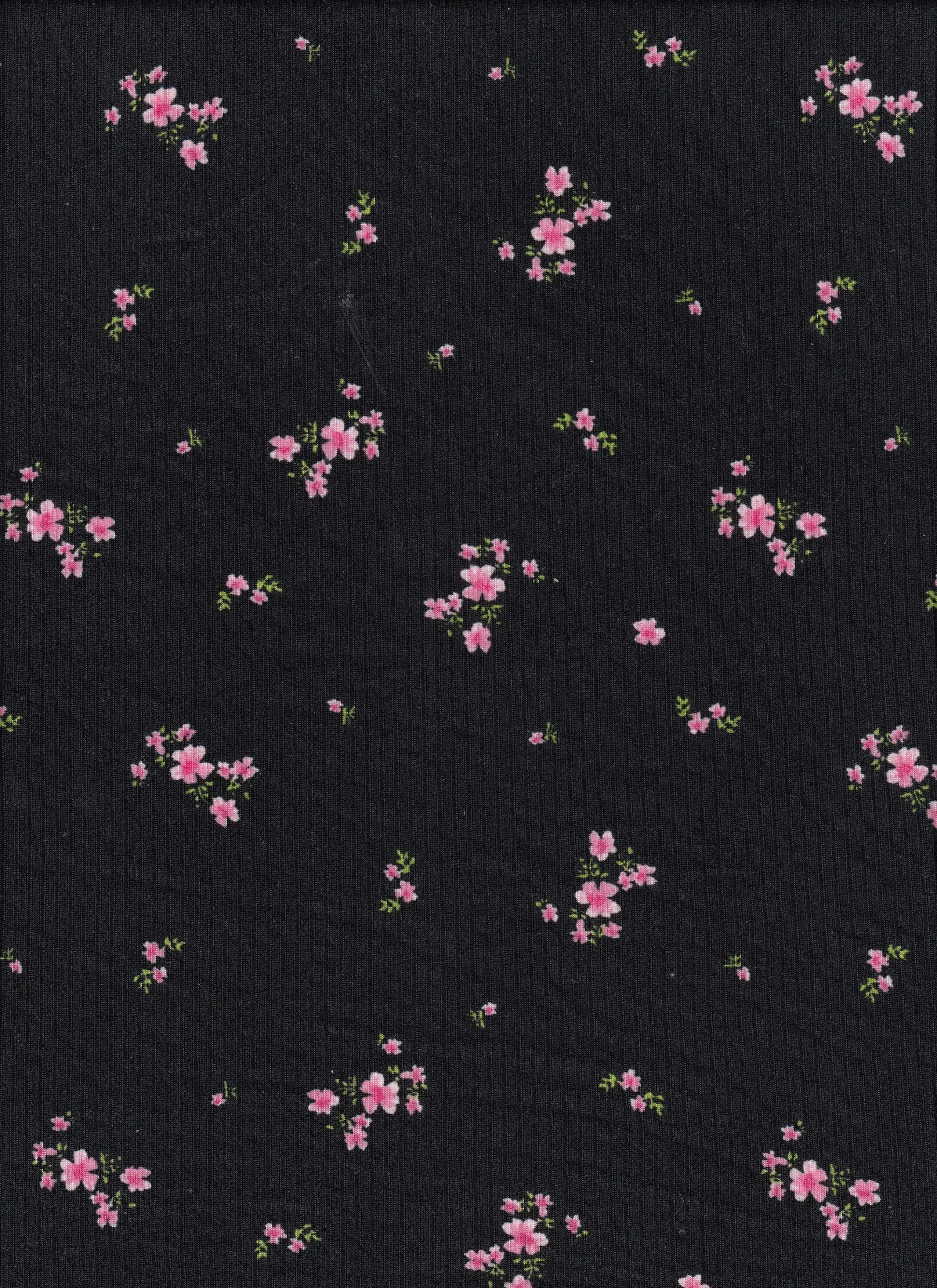 Ditsy Floral 4x2 Yummy Rib Polyester Spandex Knit KNT3422-MS11721 