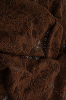 LACE4478 BROWN BLOUSE BODYSUIT BOTTOMS CAMI DRESS FLORAL LACE LOUNGEWEAR POLYESTER SOLID SPANDEX T-SHIRT TOPS TUNICS