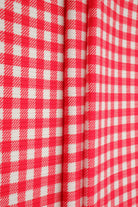 KNT3422-DU918 RED BIKER SHORTS BODYSUIT BOTTOMS CAMI DRESS GINGHAM KNIT PANTS POLYESTER PRINT RIBBED 4X2 SKIRTS SPANDEX STRETCH SWEATER TOPS