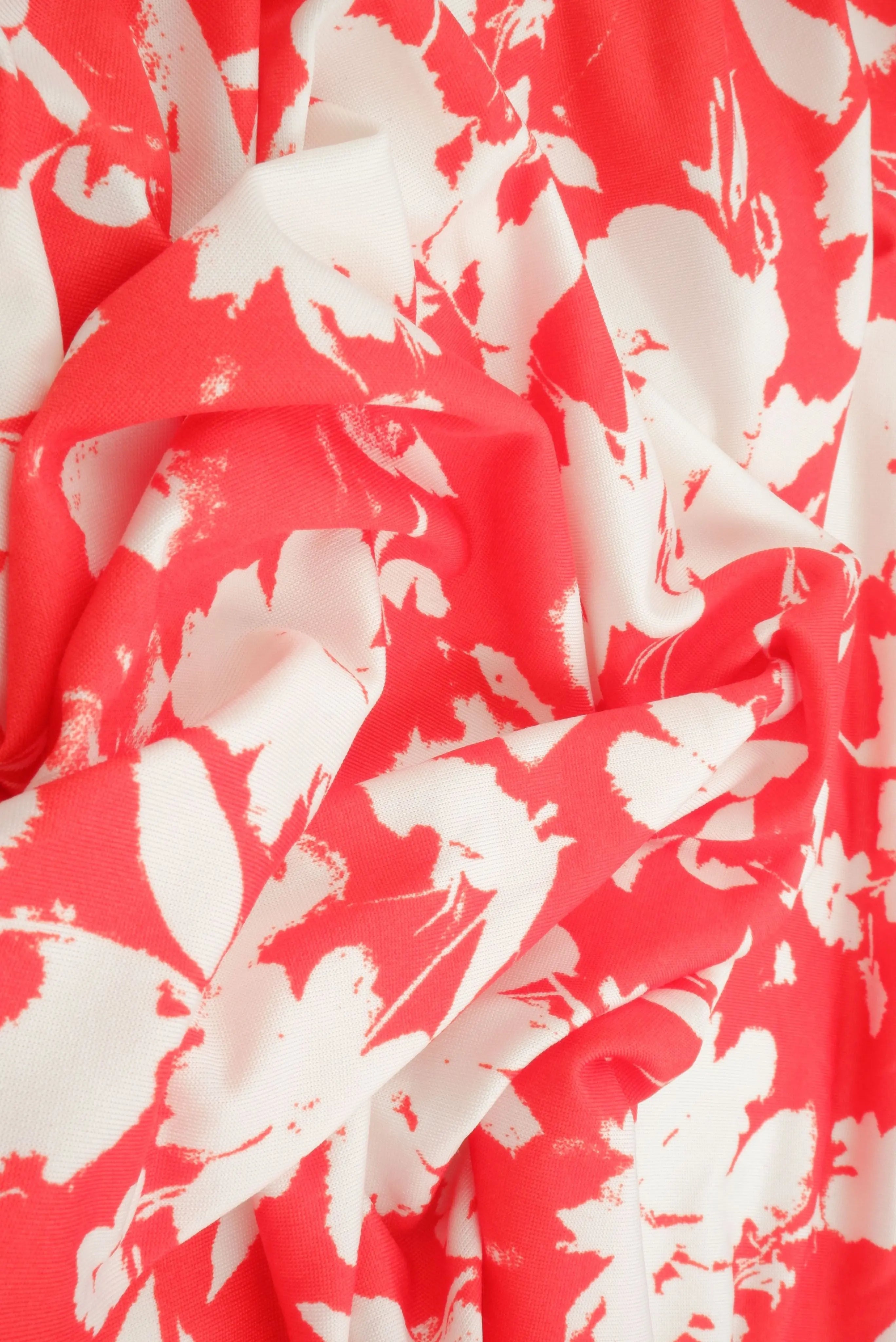 KNT4498-MS11690 RED ACTIVEWEAR BLOUSE BOTTOMS CAMI DRESS DTY FLORAL KNIT PANTS POLYESTER PRINT SKIRTS SPANDEX T-SHIRT TOPS