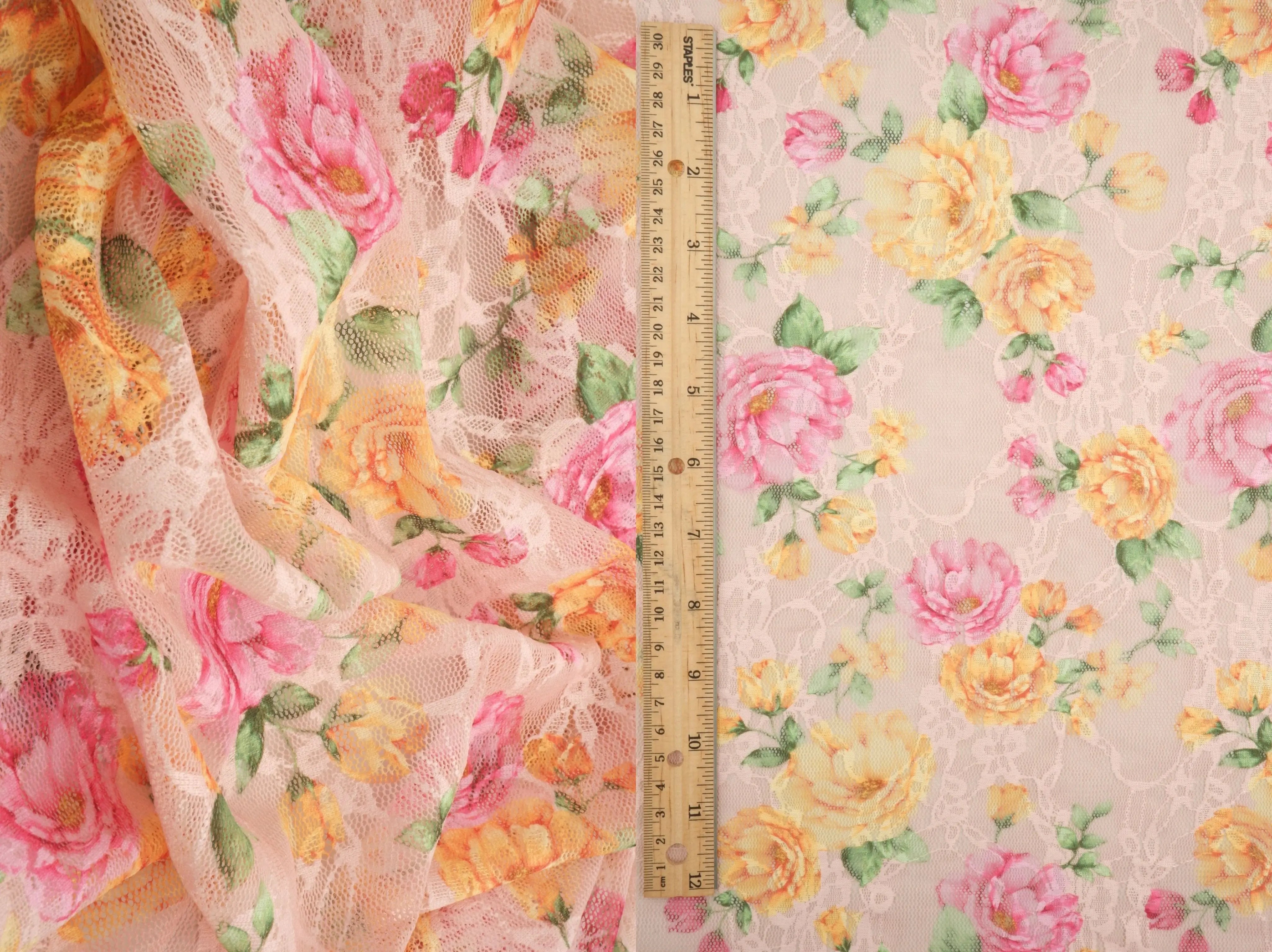 LACE1483-M11757 PEACH BLOUSE BODYSUIT BOTTOMS CAMI DIGITAL PRINT DRESS LACE LEOPARD POLYESTER SKIRTS SPANDEX T-SHIRT TOPS