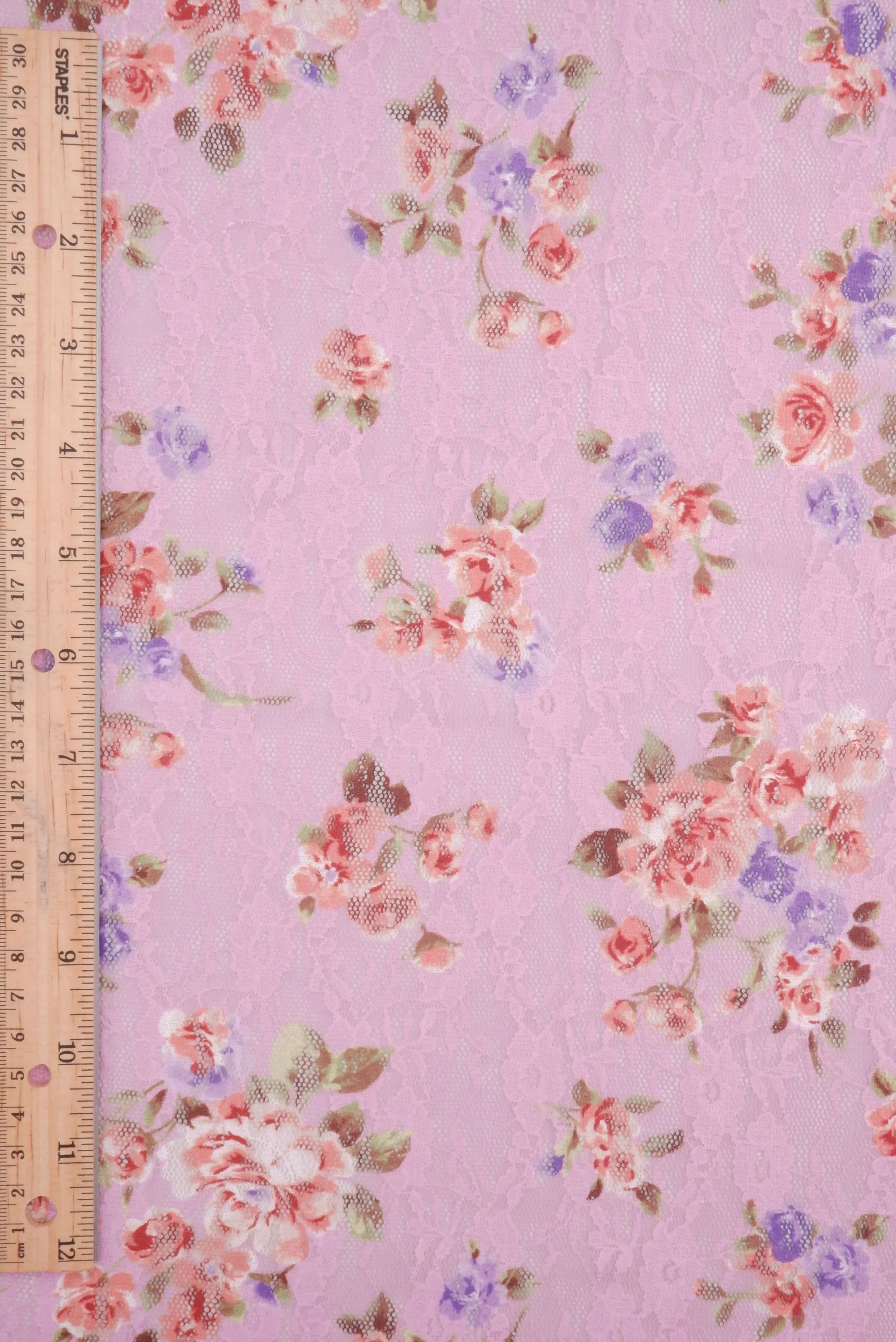 LACE4481-M11765 PINK BLOUSE CAMI DIGITAL PRINT DITSY DRESS LACE POLYESTER SKIRTS SPANDEX TOPS