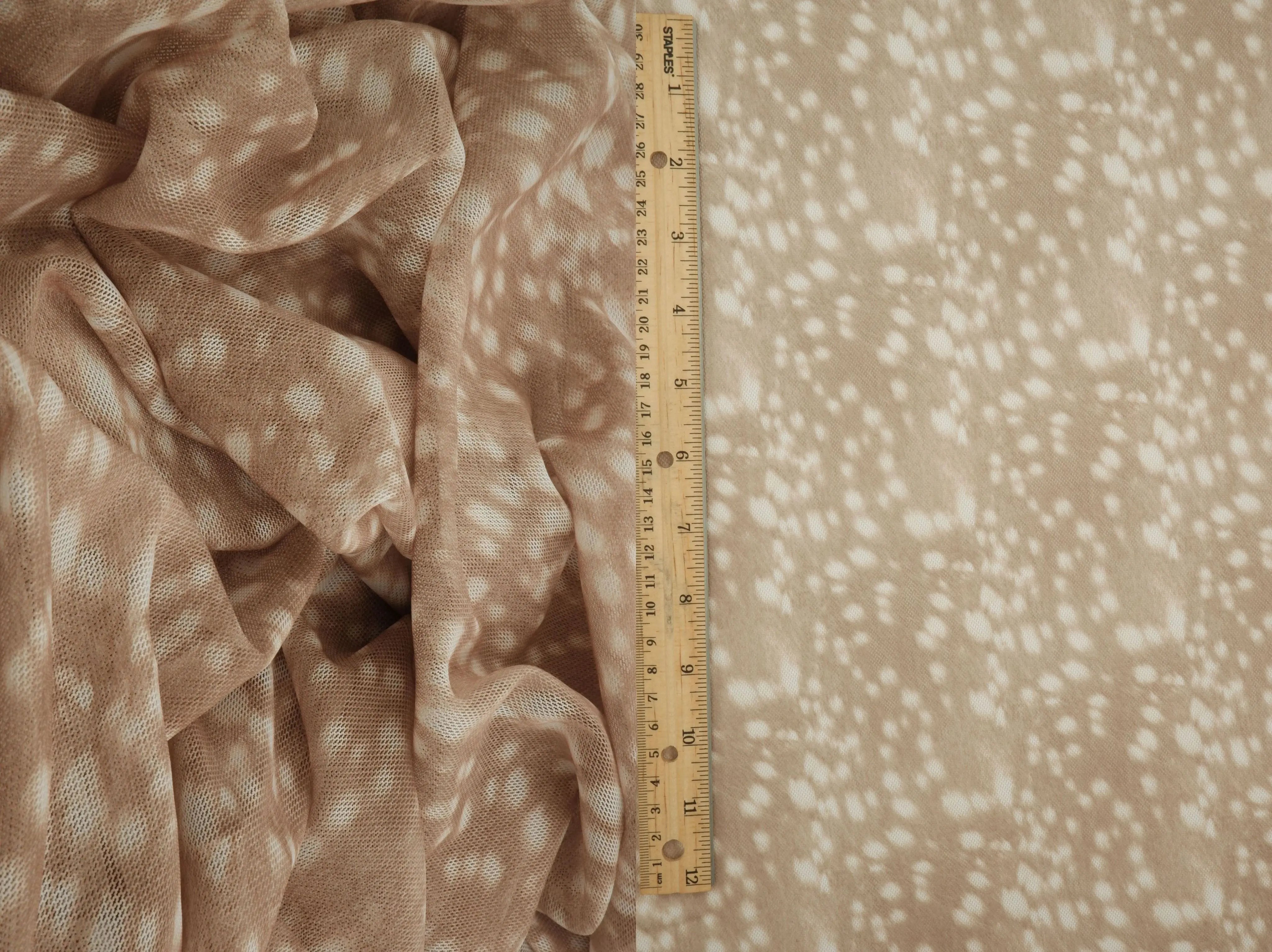 MESH-MS11748 TAN ANIMAL BLOUSE BODYSUIT BOTTOMS CAMI DIGITAL PRINT DRESS MESH POLYESTER SKIRTS SPANDEX TOPS