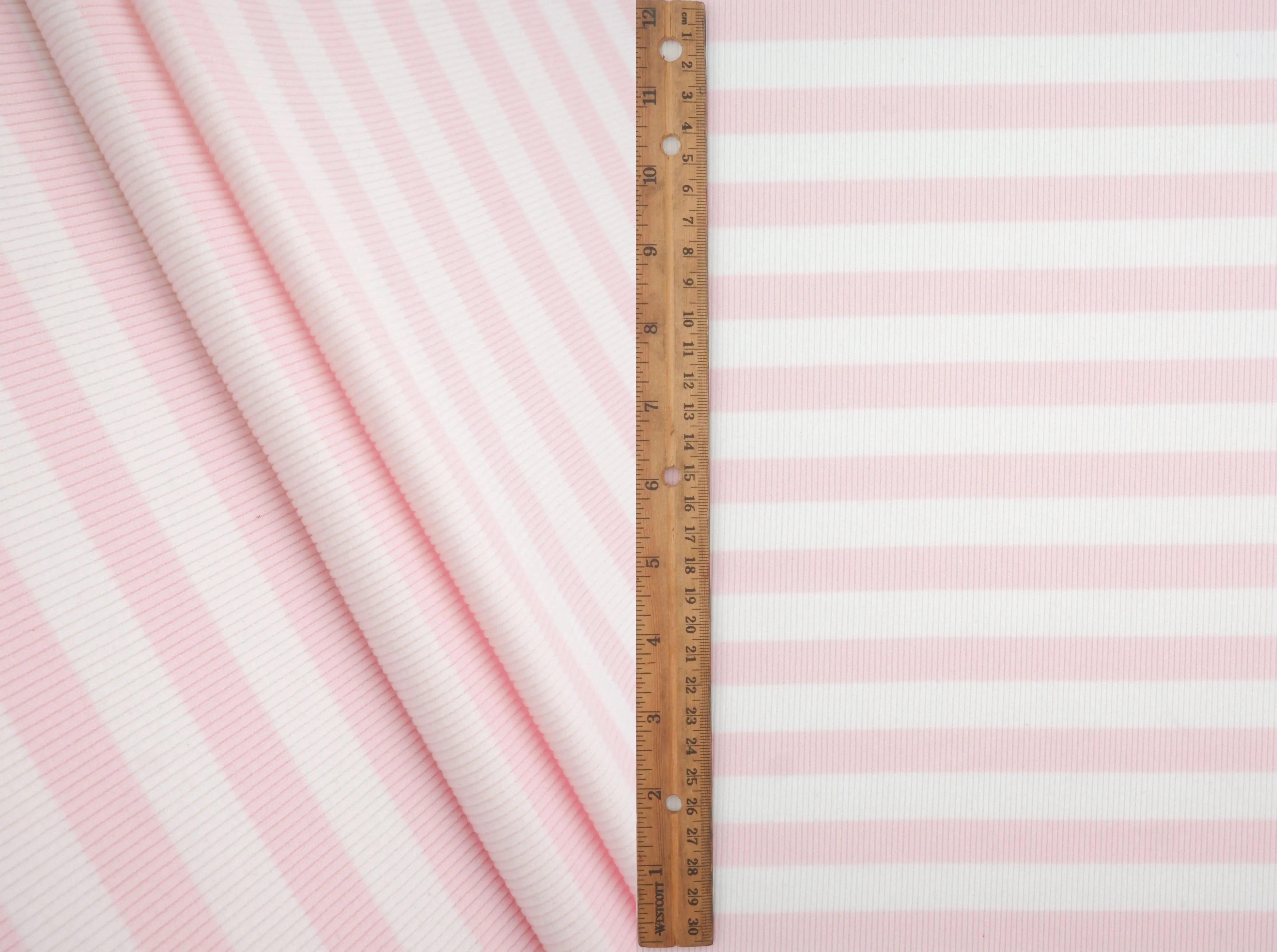 Striped Fleece Rib Knit Fabric - KNT4544 