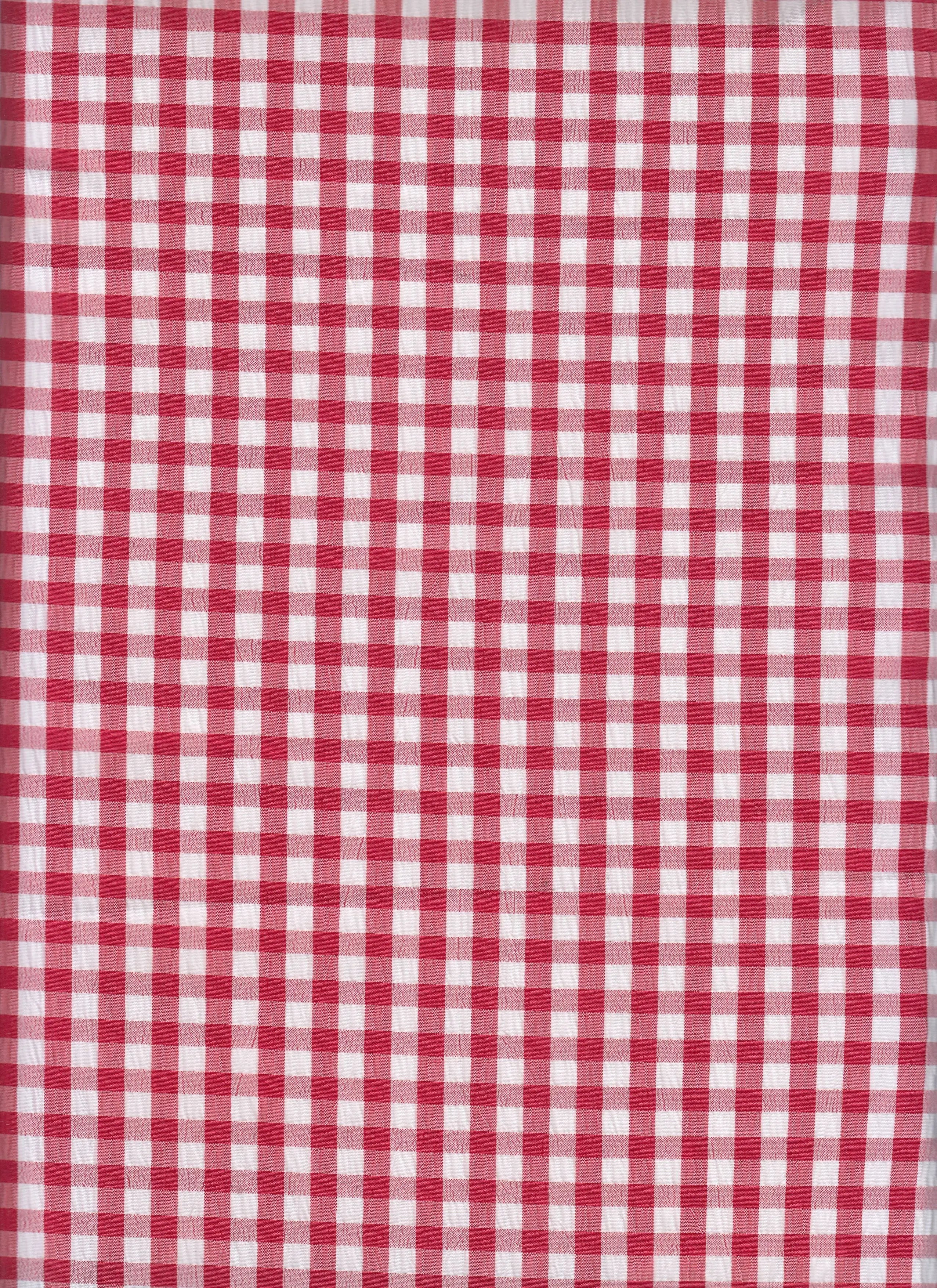 GH4616 RED BLOUSE GINGHAM PLAID POLYESTER SOLID-B SPANDEX T-SHIRT TEXTURE WOVEN TOPS TUNICS