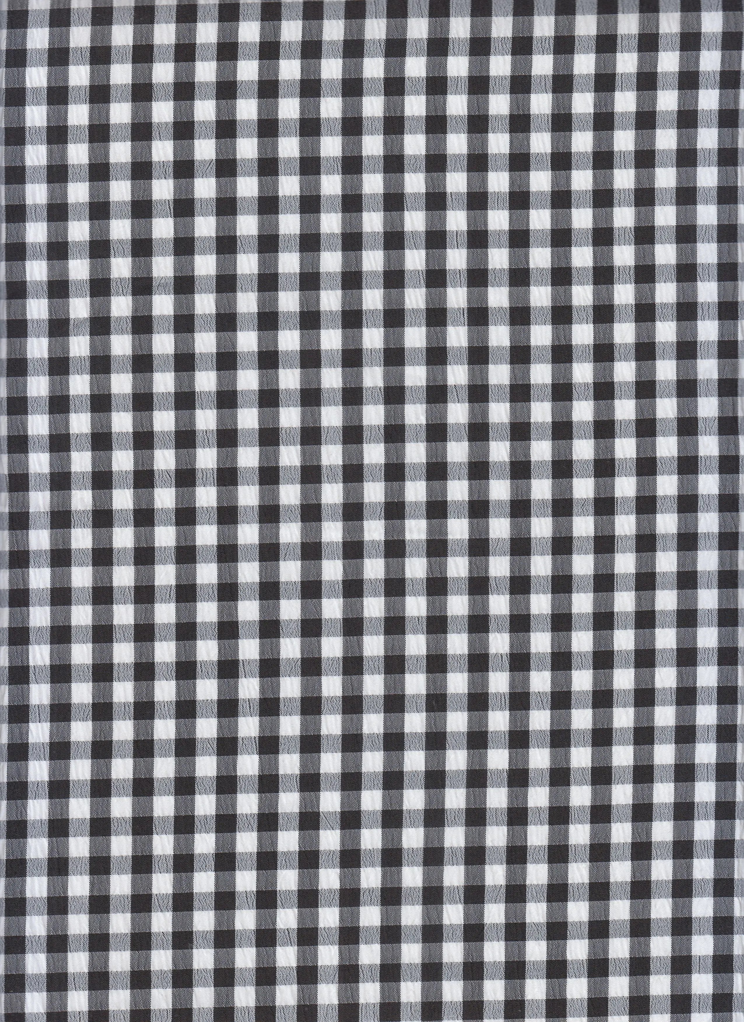 GH4616 BLACK BLOUSE GINGHAM PLAID POLYESTER SOLID-B SPANDEX T-SHIRT TEXTURE WOVEN TOPS TUNICS